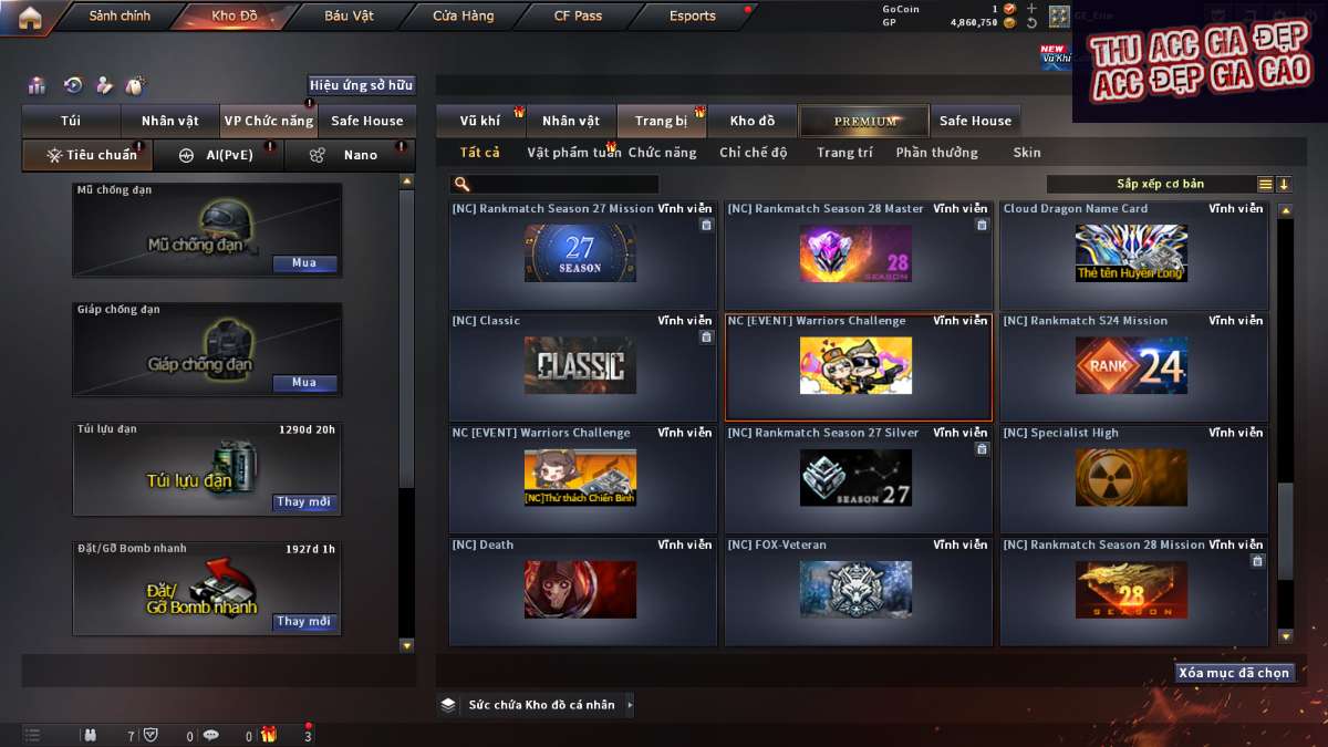 shop acc cf uy tin gia re